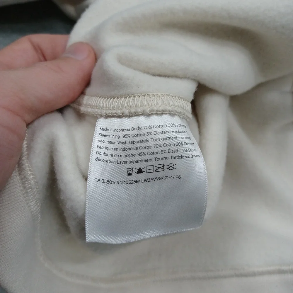 Lululemon Sweater Womens 6 Beige Braided Sleeve Pullover Fleece Casual Oversized